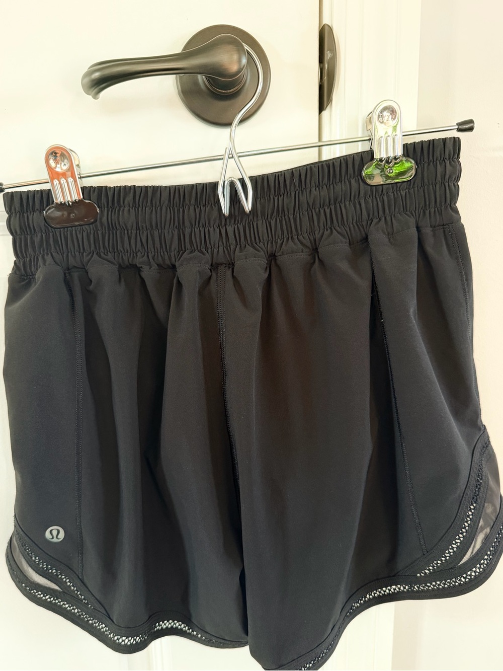 lululemon athletica Black Women's Athletic Shorts with Mesh Trim